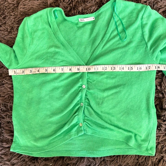 Zara 2 piece green knit cardigan sweater set size medium - Picture 13 of 16